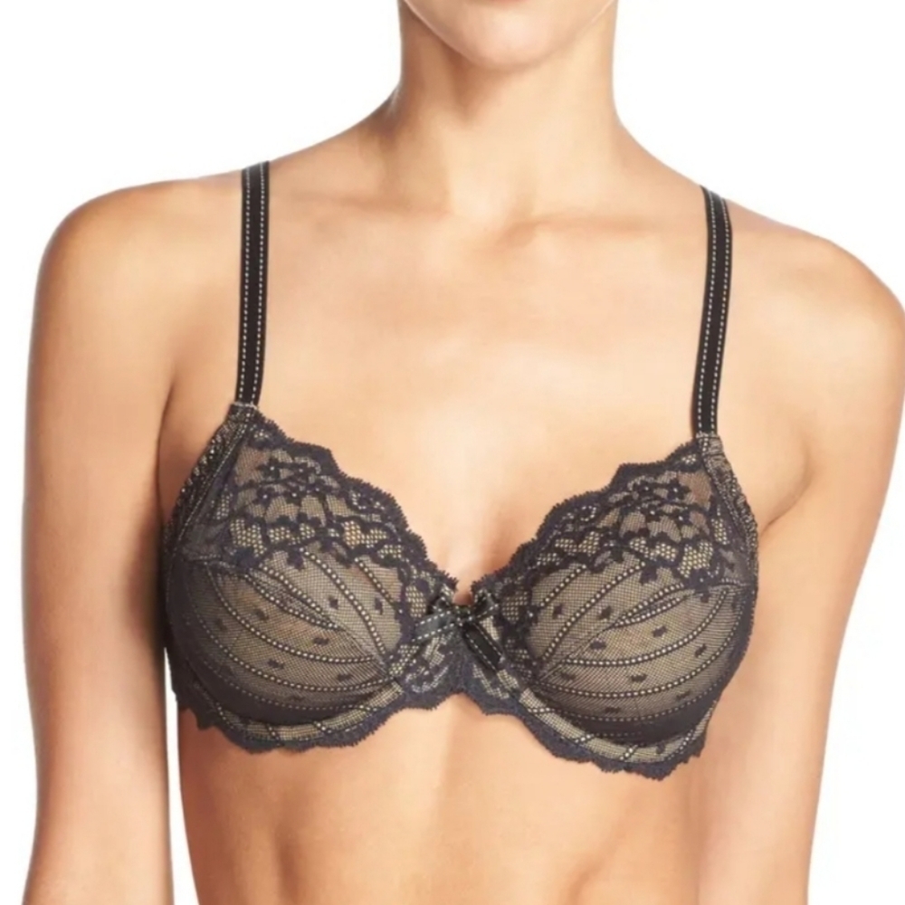 Chantelle black beige rive gauche bra
